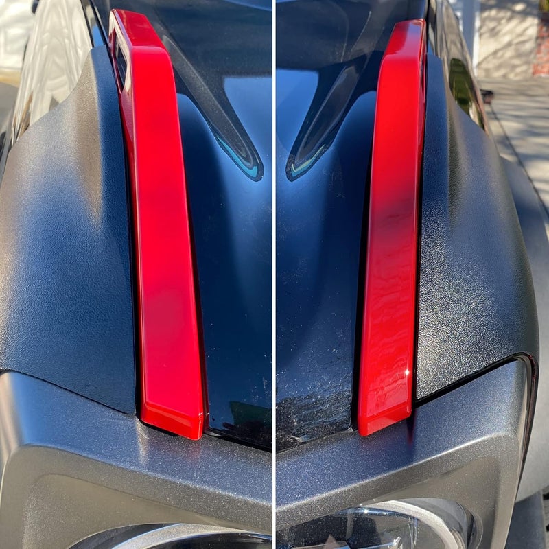 RERPRO Hood Trail Sights Cover Trim for Ford Bronco 2/4 Door 2021 2022 2023 2024 2025 Accessories Engine Hood Hinge Covers Hood Side Release Handle Decoration Stickers Accessory, 1 Pair Red - Image 4